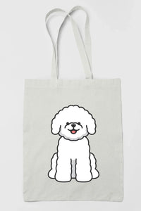 Bichon Frise Love Canvas Tote Bags-Accessories-Accessories, Bags, Bichon Frise, Dog Mom Gifts, Personalized-Zippered Tote Bag-White-Classic-2