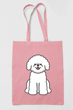 Load image into Gallery viewer, Bichon Frise Love Canvas Tote Bags-Accessories-Accessories, Bags, Bichon Frise, Dog Mom Gifts, Personalized-Zippered Tote Bag-Light Pink-Classic-7