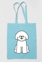 Load image into Gallery viewer, Bichon Frise Love Canvas Tote Bags-Accessories-Accessories, Bags, Bichon Frise, Dog Mom Gifts, Personalized-Zippered Tote Bag-Sky Blue-Classic-9