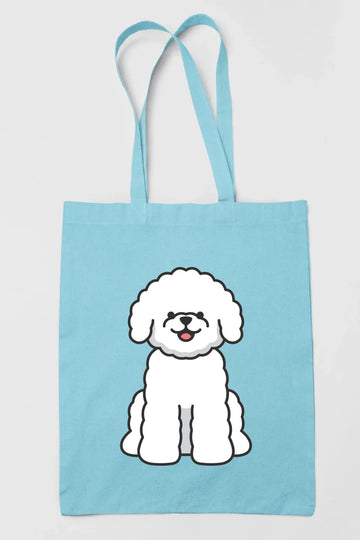 Bichon Frise Love Canvas Tote Bags-Accessories-Accessories, Bags, Bichon Frise, Dog Mom Gifts, Personalized-Zippered Tote Bag-Sky Blue-Classic-9