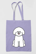 Load image into Gallery viewer, Bichon Frise Love Canvas Tote Bags-Accessories-Accessories, Bags, Bichon Frise, Dog Mom Gifts, Personalized-Zippered Tote Bag-Pastel Purple-Classic-1