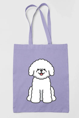 Bichon Frise Love Canvas Tote Bags-Accessories-Accessories, Bags, Bichon Frise, Dog Mom Gifts, Personalized-Zippered Tote Bag-Pastel Purple-Classic-1