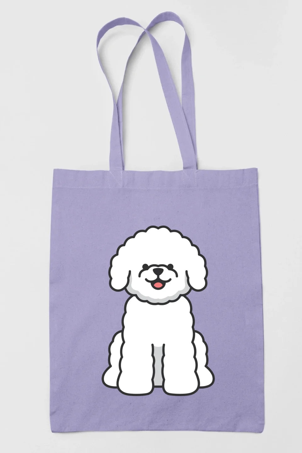 Bichon Frise Love Canvas Tote Bags-Accessories-Accessories, Bags, Bichon Frise, Dog Mom Gifts, Personalized-Zippered Tote Bag-Pastel Purple-Classic-1