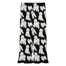 Load image into Gallery viewer, Bichon Frise Pajama Pants for Women - Ruffle Hem Design - Watercolor Delight Bichon Frise-Pajamas-Apparel,Bichon Frise,Dog Mom Gifts,Pajamas-15