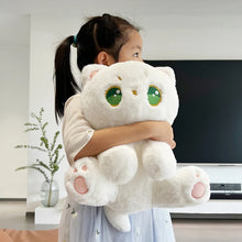 Load image into Gallery viewer, Big Green Eyes White Cat Stuffed Animal Plush Toy-2