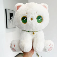 Load image into Gallery viewer, Big Green Eyes White Cat Stuffed Animal Plush Toy-1