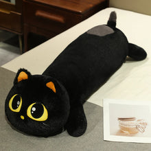 Load image into Gallery viewer, Black and Gray Giant Cat Stuffed Animal - Big Eyes and Orange Inner Ears-Stuffed Animals-Cat Memorial Gifts,Stuffed Animal-2