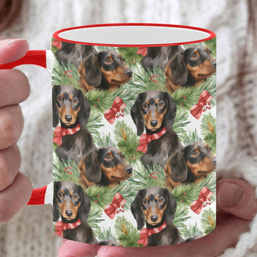 Black And Tan Dachshund Holly Jolly Christmas Coffee Mug White6 One Size 360x