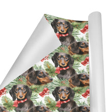 Load image into Gallery viewer, Black and Tan Dachshund Jolly Christmas Gift Wrapping Paper - 2 Rolls-2