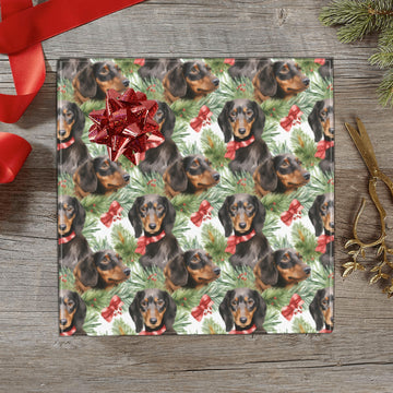 Black And Tan Dachshund Jolly Christmas Gift Wrapping Paper 2 Rolls 3 360x