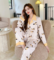 Black and Tan Dachshund Love Women's Imitation Silk Pajamas Set-Pajamas-Apparel, Dachshund, Dog Mom Gifts, Pajamas-3