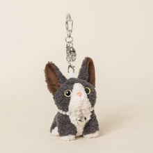 Load image into Gallery viewer, Black and White Cat Keychain - Darling Big-Eyed Kitty-5