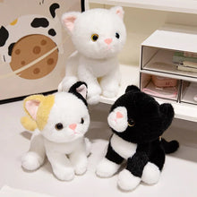 Load image into Gallery viewer, Black and White Cat Keychain Plush Toy-2