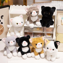 Load image into Gallery viewer, Black and White Cat Keychain Plush Toy-8