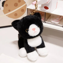 Load image into Gallery viewer, Black and White Cat Keychain Plush Toy-Stuffed Animals-Black and White Cat,Cat Memorial Gifts,Stuffed Animal-2