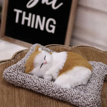 Load image into Gallery viewer, Orange Tabby Cat Kitten Stuffed Animal - Realistic Sleeping Design - Press to Meow Sound-4
