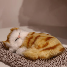 Load image into Gallery viewer, Orange Tabby Cat Kitten Stuffed Animal - Realistic Sleeping Design - Press to Meow Sound-7