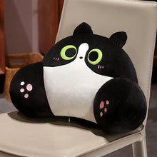 Load image into Gallery viewer, Black and White Cat Pillow - Comfy Cat Decorative Plush Chair Cushion Bed Pillow-Stuffed Animals-Black and White Cat,Home Decor,Pillows,Stuffed Animal-2
