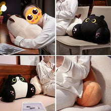 Load image into Gallery viewer, Black and White Cat Pillow - Comfy Cat Decorative Plush Chair Cushion Bed Pillow-Stuffed Animals-Black and White Cat,Home Decor,Pillows,Stuffed Animal-4