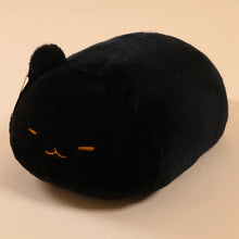 Load image into Gallery viewer, Black and White Cat Pillow - Sleepy Plush Fat Cat Loaf-12