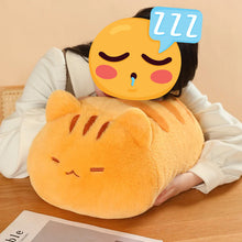 Load image into Gallery viewer, Tabby Grey and White Cat Pillow and Plush Toy - Sleepy Fat Cat Loaf