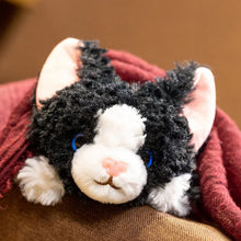 Load image into Gallery viewer, Black and White Cat Plush Toys - Furry Texture - Sitting and Belly Flop Design-12