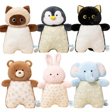 Load image into Gallery viewer, Black and White Cat Plushie - Confetti Print Fabric Belly Design-2