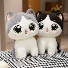 Load image into Gallery viewer, Black and White Cat Soft Toy - Big Eyed Kawaii Kitty-13
