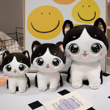 Load image into Gallery viewer, Black and White Cat Soft Toy - Big Eyed Kawaii Kitty-12