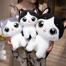 Load image into Gallery viewer, Black and White Cat Soft Toy - Big Eyed Kawaii Kitty-3