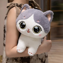 Load image into Gallery viewer, Black and White Cat Soft Toy - Big Eyed Kawaii Kitty-11