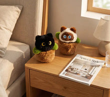 Load image into Gallery viewer, Black and White Cat Soft Toy - Pookie Potted Cat