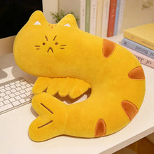 Load image into Gallery viewer, Grumpy Orange Tabby Cat Soft Toy - Whimsical Prawn Cat Plush Toy and Neck Pillow-Stuffed Animals-Cats,Home Decor,Orange Cat,Pillows,Stuffed Animal,Tabby Cat-1