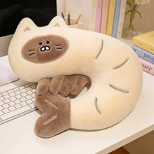 Load image into Gallery viewer, Siamese Cat Soft Toy - Whimsical Prawn Cat Plush Toy and Neck Pillow-Stuffed Animals-Cats,Home Decor,Pillows,Siamese Cat,Stuffed Animal-1