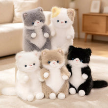 Load image into Gallery viewer, Black and White Cat Stuffed Animal - Fluffy Standing Cat Plush Toy-17