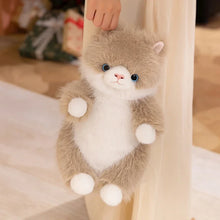 Load image into Gallery viewer, Black and White Cat Stuffed Animal - Fluffy Standing Cat Plush Toy-3