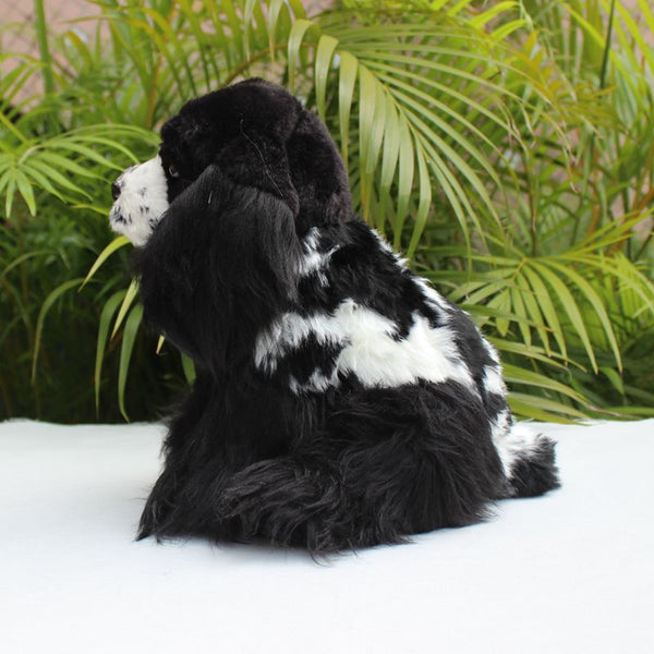 Black and White Cocker Spaniel Stuffed Animal Plush Toy