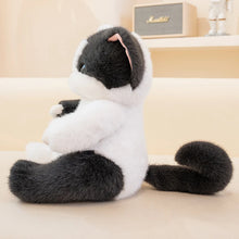 Load image into Gallery viewer, Black and White Cow Cat Plush Toy - Adorable Sitting Design-3