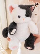 Load image into Gallery viewer, Black and White Cow Cat Plush Toy - Adorable Sitting Design-6