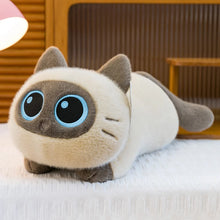 Load image into Gallery viewer, Black and White Cow Cat Plush Toy - Big-Eye Belly Flop Chibi Design-Stuffed Animals-Black and White Cat,Cat Memorial Gifts,Stuffed Animal-3