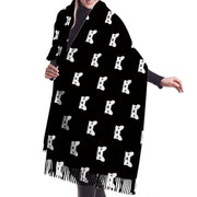 Black and White French Bulldog Love Warm Winter ShawlAccessories