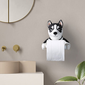 Black And White Husky Love Toilet Roll Holder 360x