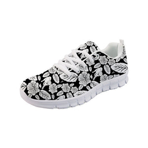Black and White Shiba Inu Love Women's Sneakers-Footwear-Dogs, Footwear, Shiba Inu, Shoes-3