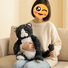 Load image into Gallery viewer, Black and White Tuxedo Cat Plush Toy - Furry Round Belly Cuddle Buddy-Stuffed Animals-Black and White Cat,Cat Memorial Gifts,Stuffed Animal-5