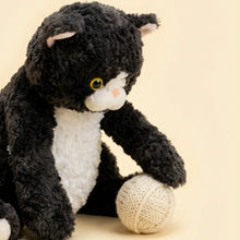 Load image into Gallery viewer, Black and White Tuxedo Cat Plush Toy - Furry Round Belly Cuddle Buddy-6