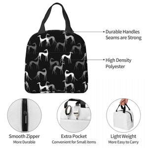 Info image of Whippet or Greyhound lunch bag with exterior pocket