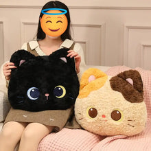 Load image into Gallery viewer, Black Bombay Cat Pillow - Made of Plush - Kawaii Design with Heterochromia Eyes-Stuffed Animals-Black Cat,Cat Memorial Gifts,Stuffed Animal-5