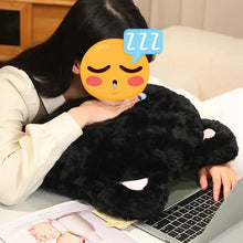 Load image into Gallery viewer, Black Bombay Cat Pillow - Made of Plush - Kawaii Design with Heterochromia Eyes-Stuffed Animals-Black Cat,Cat Memorial Gifts,Stuffed Animal-2
