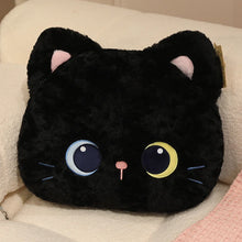 Load image into Gallery viewer, Black Bombay Cat Pillow - Made of Plush - Kawaii Design with Heterochromia Eyes-black cat 40cm-1