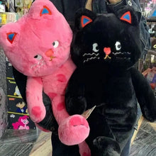Load image into Gallery viewer, Black Bombay Cat Plush Toy - Sweetheart-Eared Sitting Cutie-3